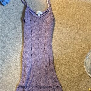 Purple Crochet Sleeveless Dress